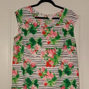 Vibrant XL Rose-Printed Merona Top